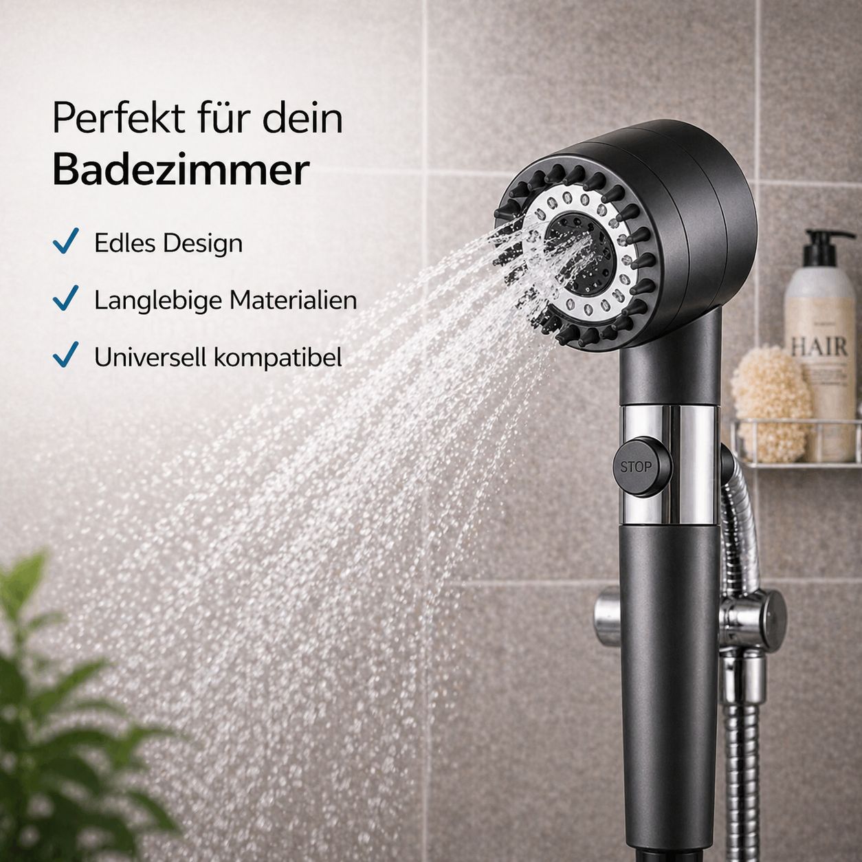 AquaStream Pro™ Hochdruck Duschkopf